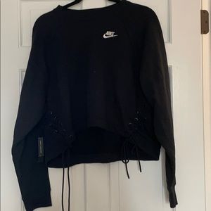 Black lace up nike crew neck